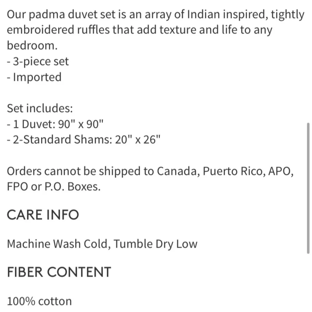 NIP Melange Home Full / Queen Padma Duvet Set